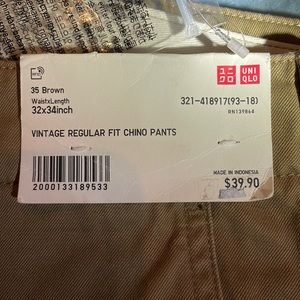 UNIQLO Vintage Regular Fit Chinos NWT